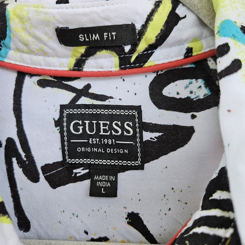 Guess Graffiti Button-down Shirt Small - Picture 4 of 6